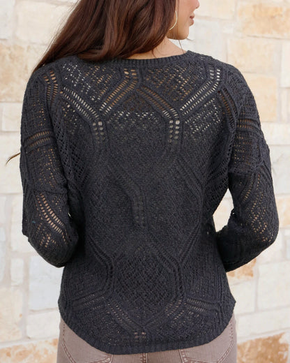 women’s pointelle sweater