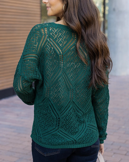 women’s pointelle sweater