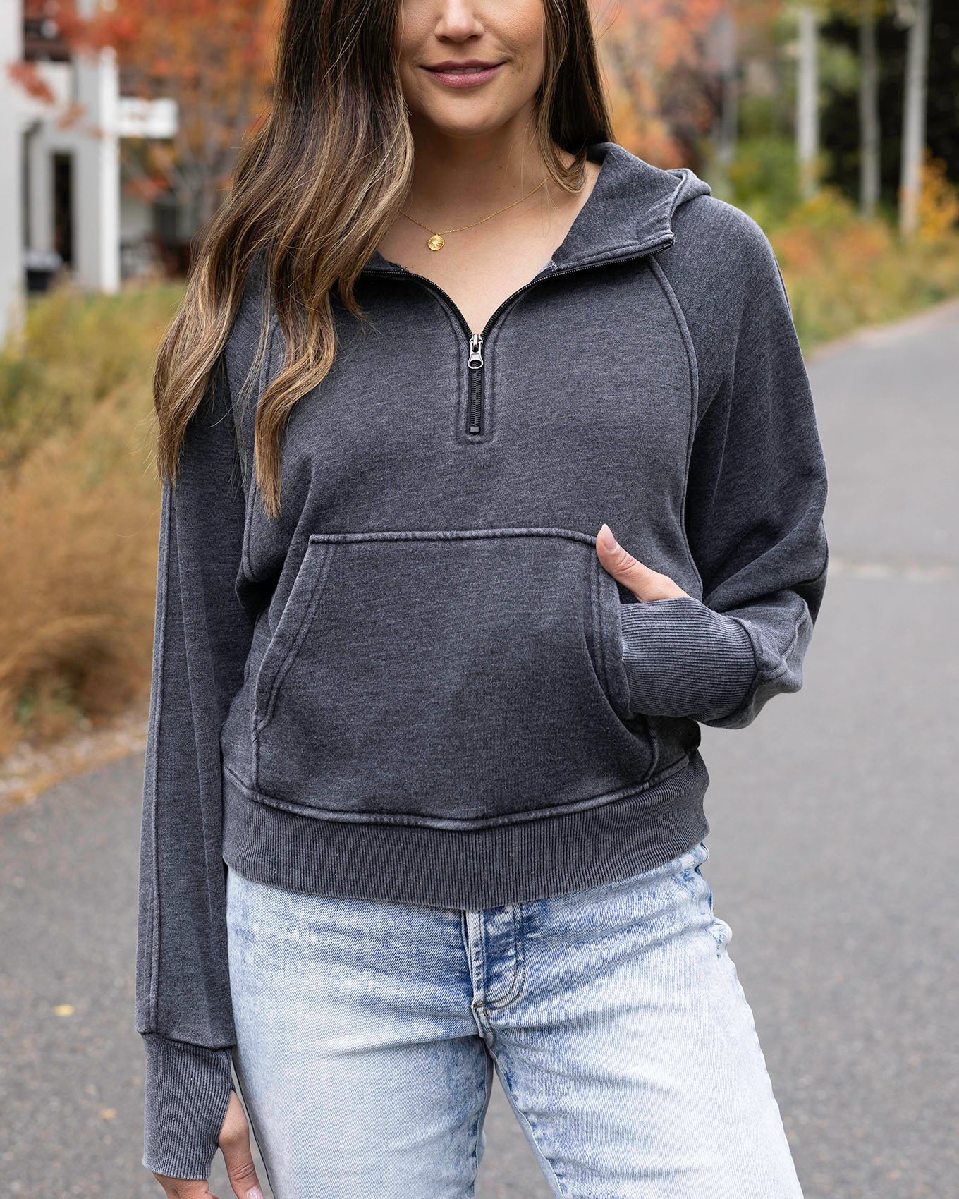 Women TEK GEAR Ultra Soft Fleece 1/4 zip pullover sweatshirt w/pockets  LARGE