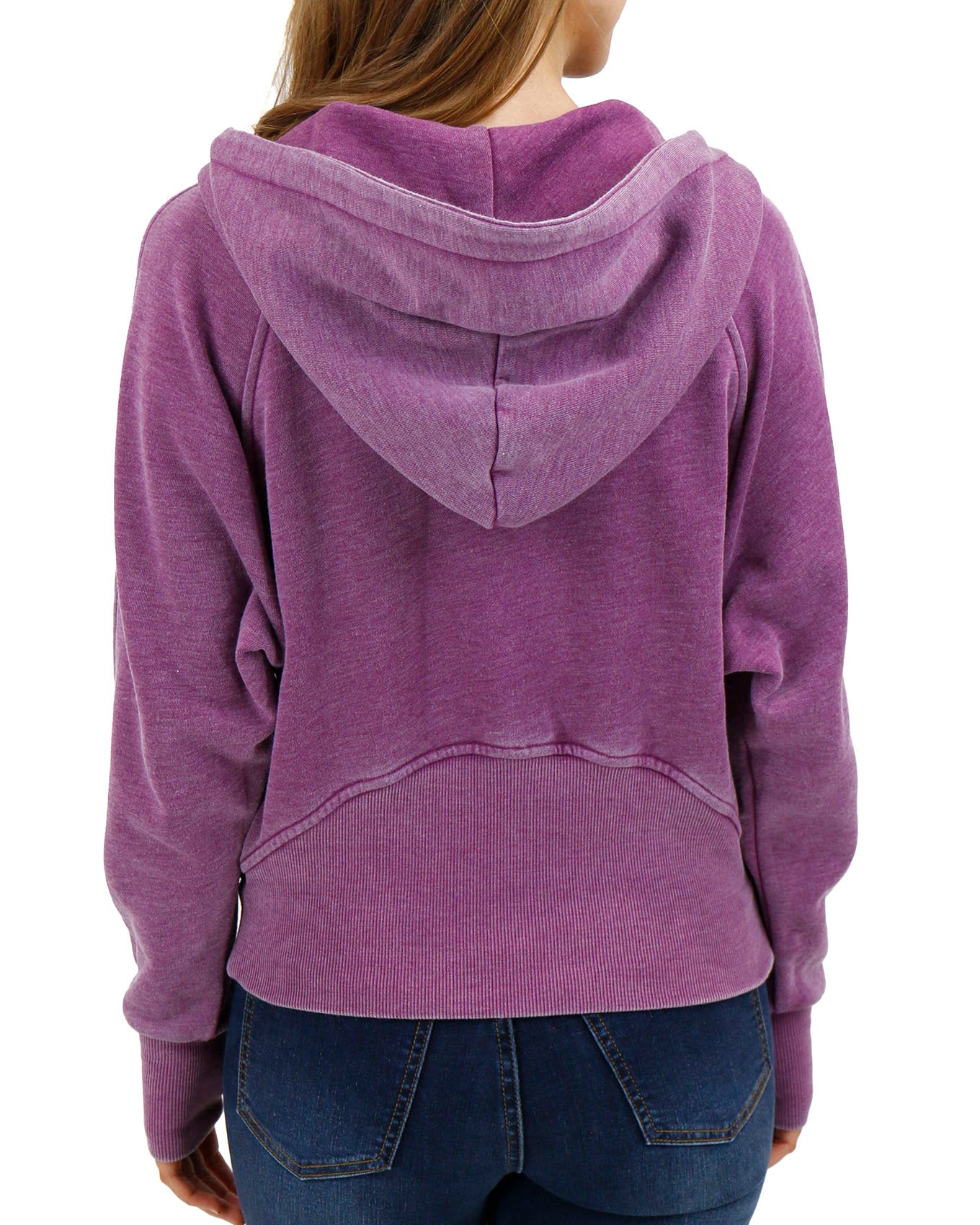 Vintage Washed Quarter Zip Hoodie in Washed Purple Grace and Lace