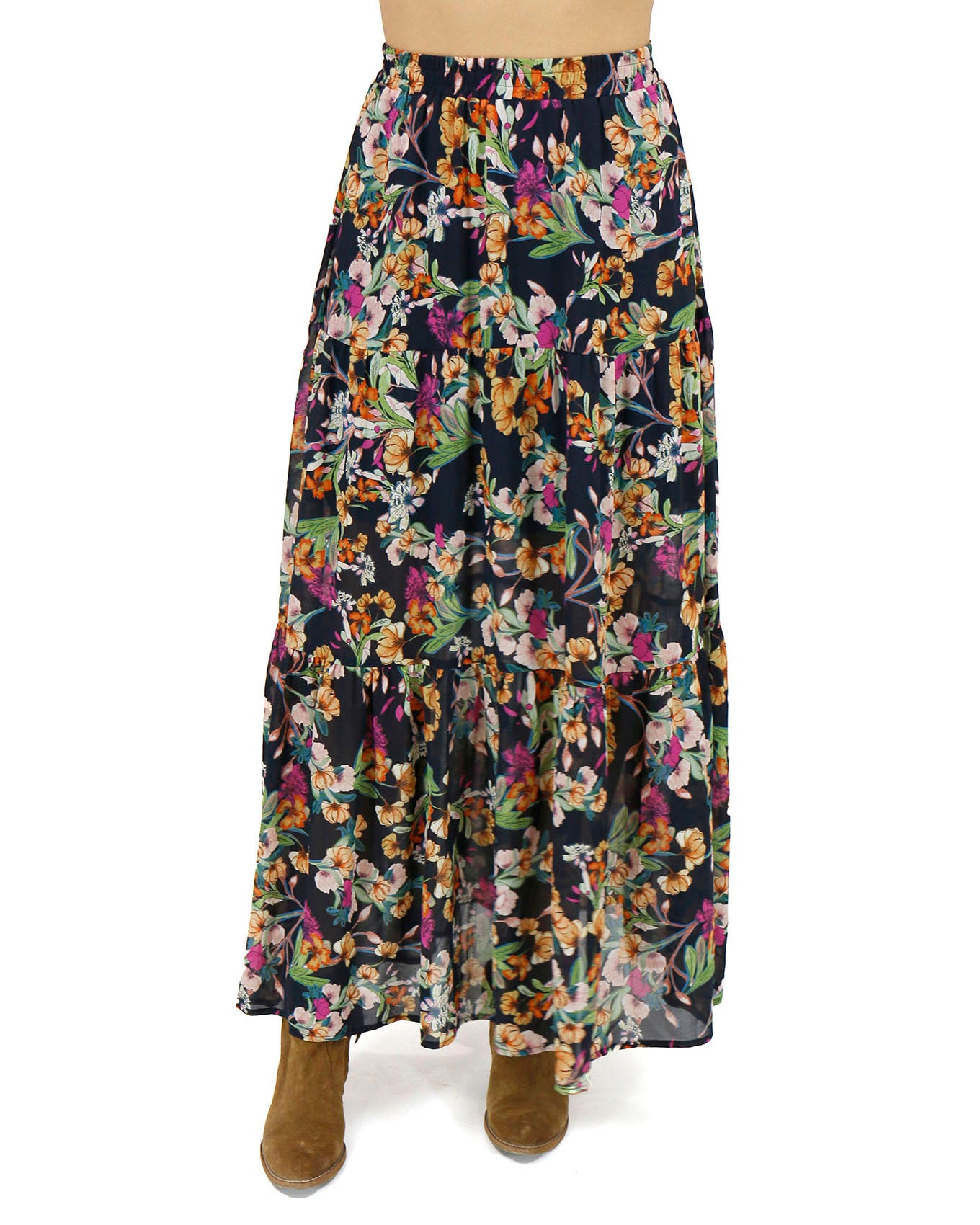 Wild Fields Autumn Floral Maxi Skirt - Grace and Lace