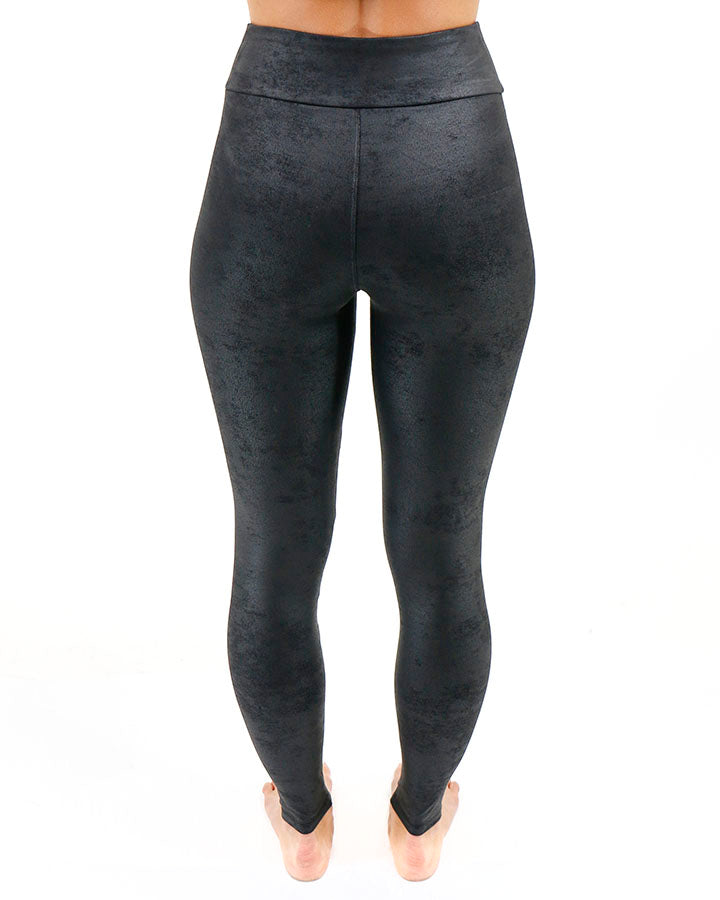 Winter Black Leather Skinny Maternity Leather Leggings With High