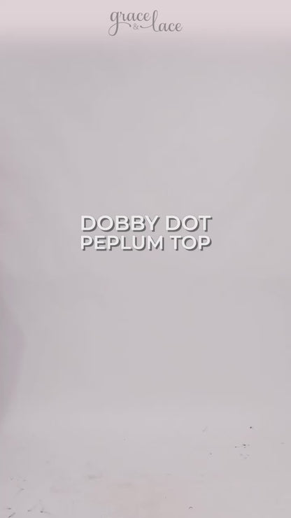 Dobby Dot Rose Dust Peplum Top