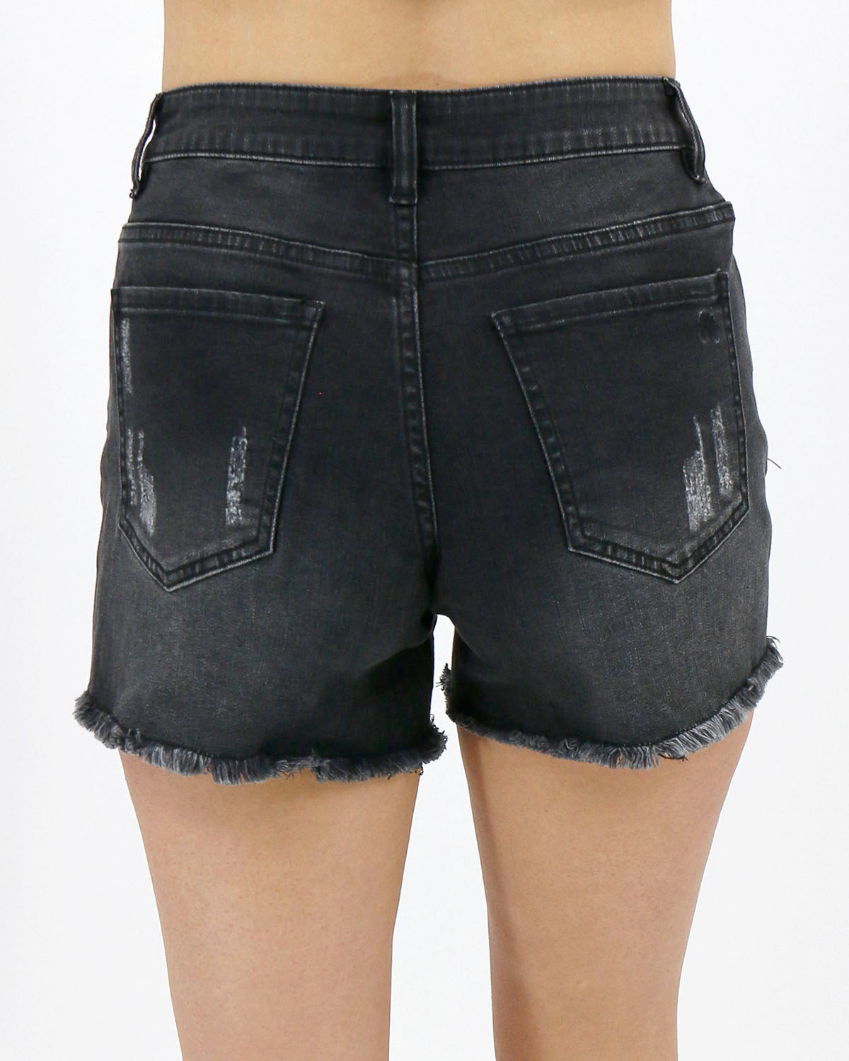 The Short Store - Dark Blue Denim Shorts with side zipper