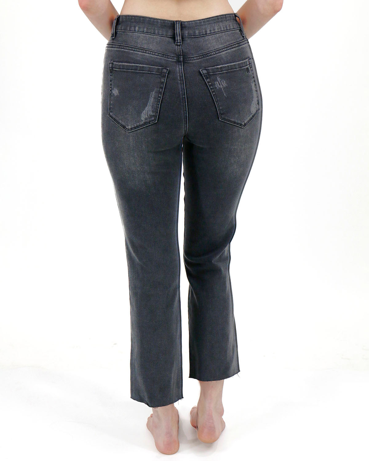 Black straight leg outlet cropped jeans