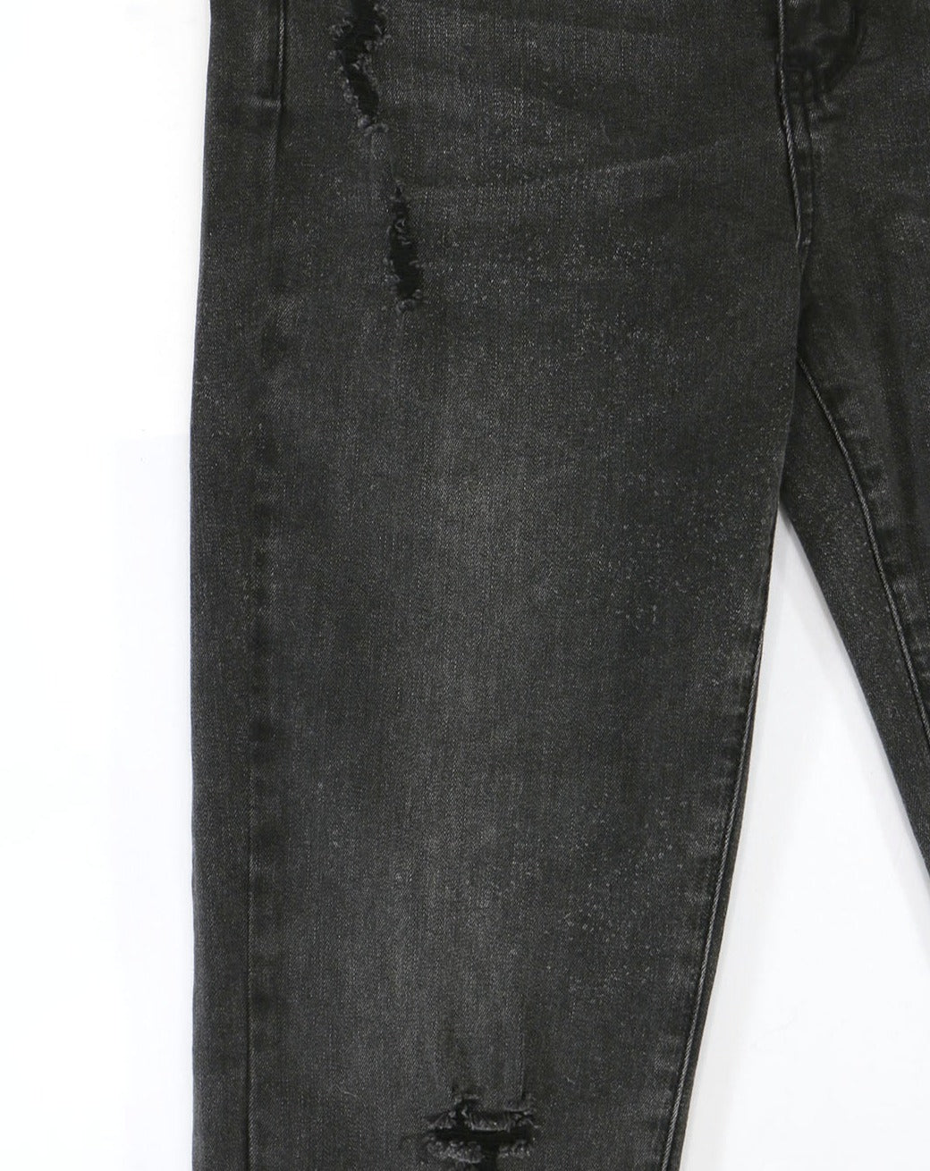Women's Mel's Fave Distressed Straight Leg Cropped Denim in Washed Black Size 14 by Grace and Lace