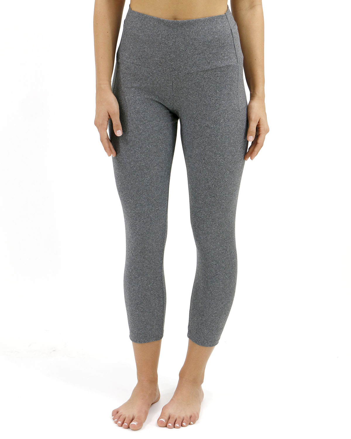 Cropped Mid-Weight Daily Pocket Leggings in Heathered Charcoal - FINAL ...