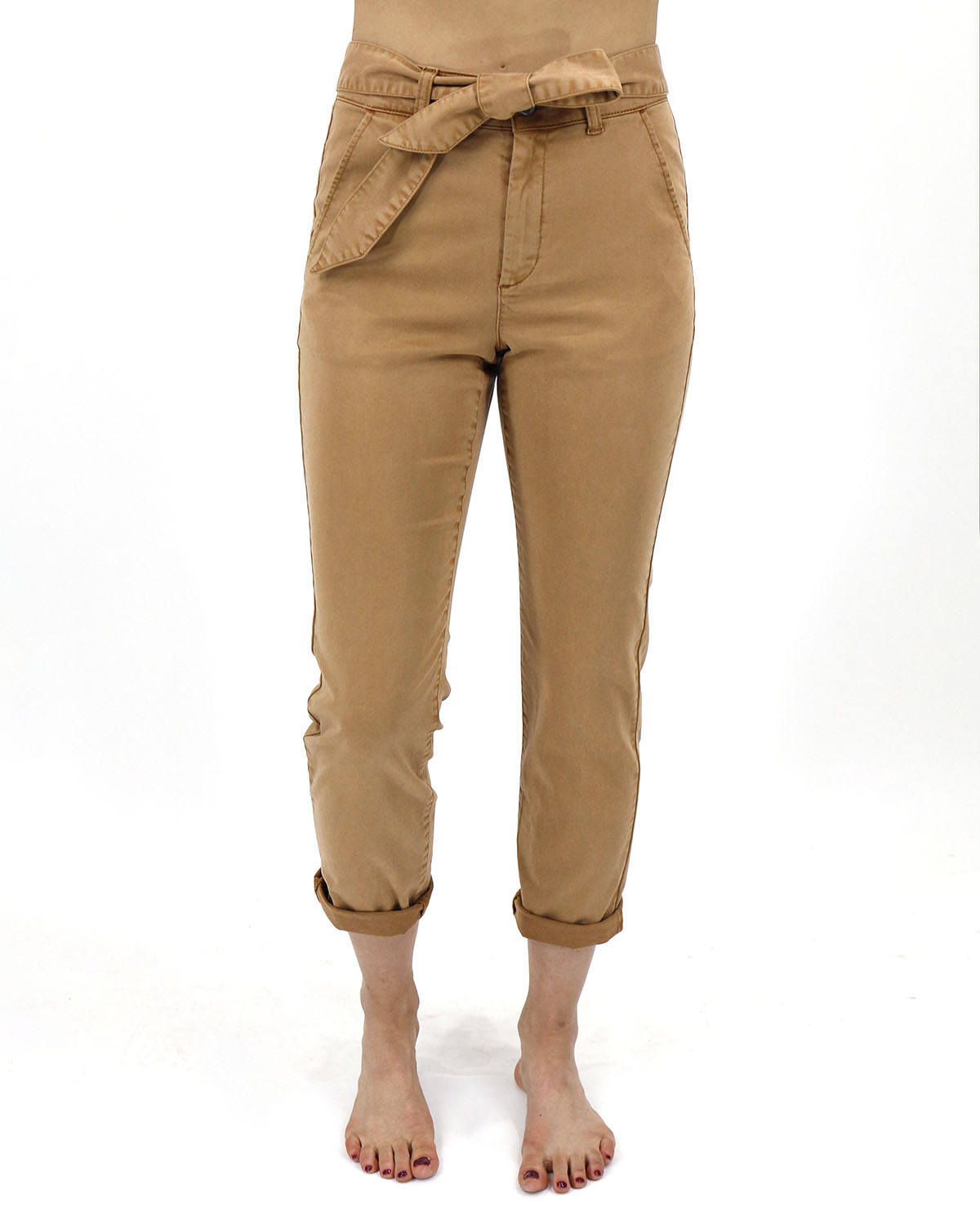 Quince Women's Rust Stretch Cotton Twill Wide-Leg Crop Pants sz 31  Brown-Orange