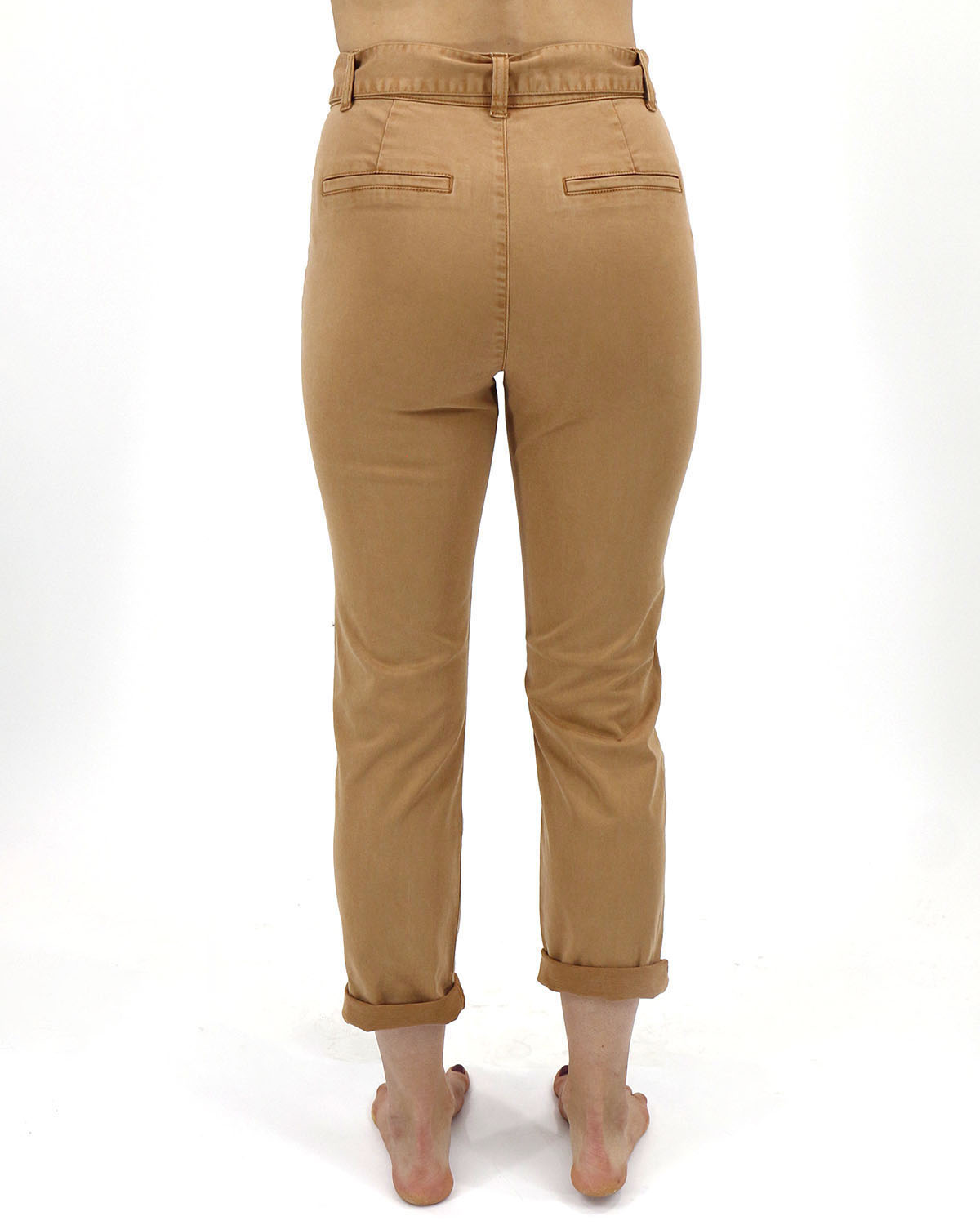 Sueded Twill Khaki Cargo Pants - Grace and Lace