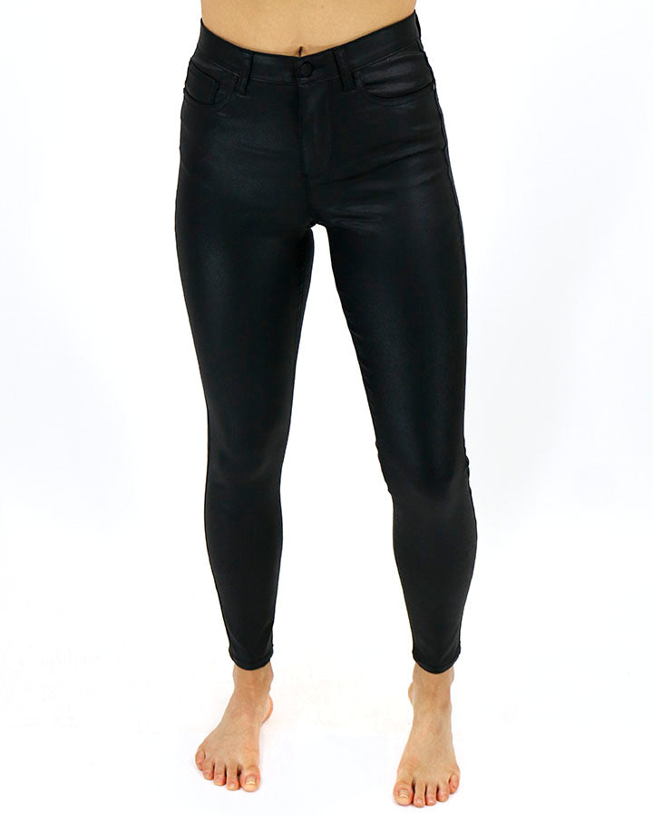Coated Skinny Denim in Black - Grace and Lace