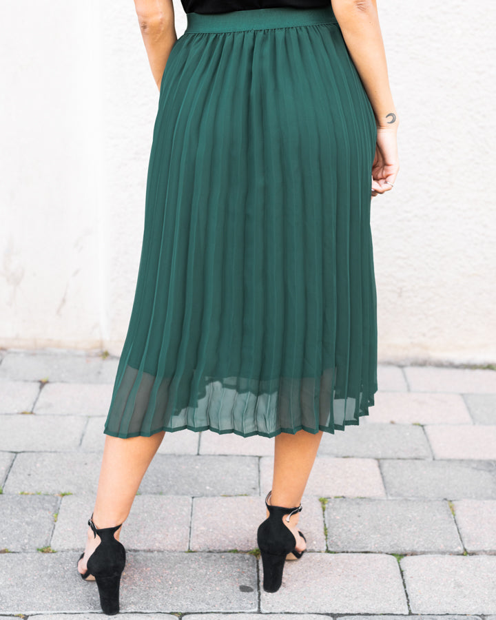 Teal green sale pleated skirt