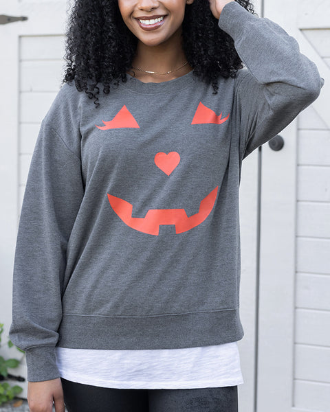 Jack O' Lantern Graphic Sweatshirt - FINAL SALE - Grace and Lace