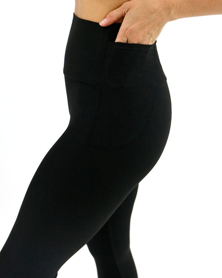 Pants & Jumpsuits, Black Cotton Capri Leggings With Side Pockets Size Xs 2