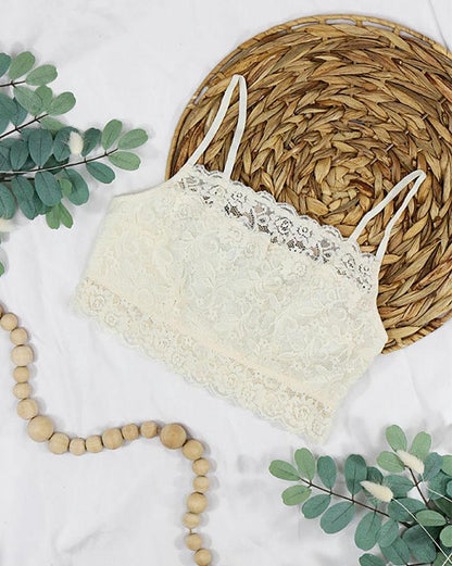Ella Lace Scalloped Bralette- Ivory – Shop Heart and Home