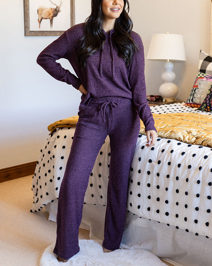 Slounge Ribbed Hoodie and Pants Set - FINAL SALE - Grace and Lace