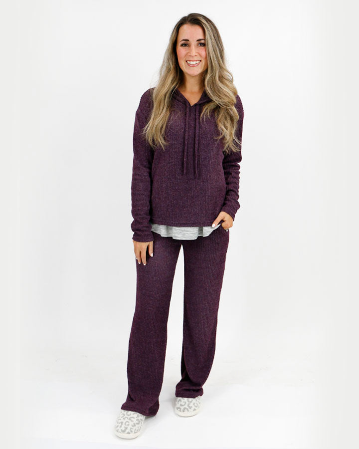 Slounge Ribbed Hoodie and Pants Set FINAL SALE