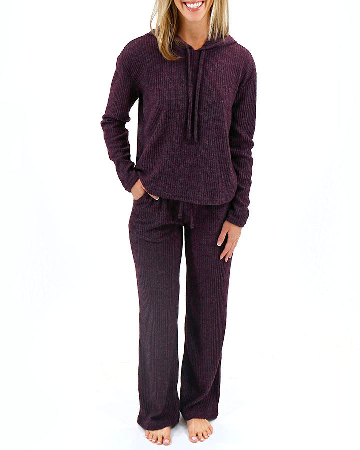 Slounge Ribbed Hoodie and Pants Set - FINAL SALE - Grace and Lace